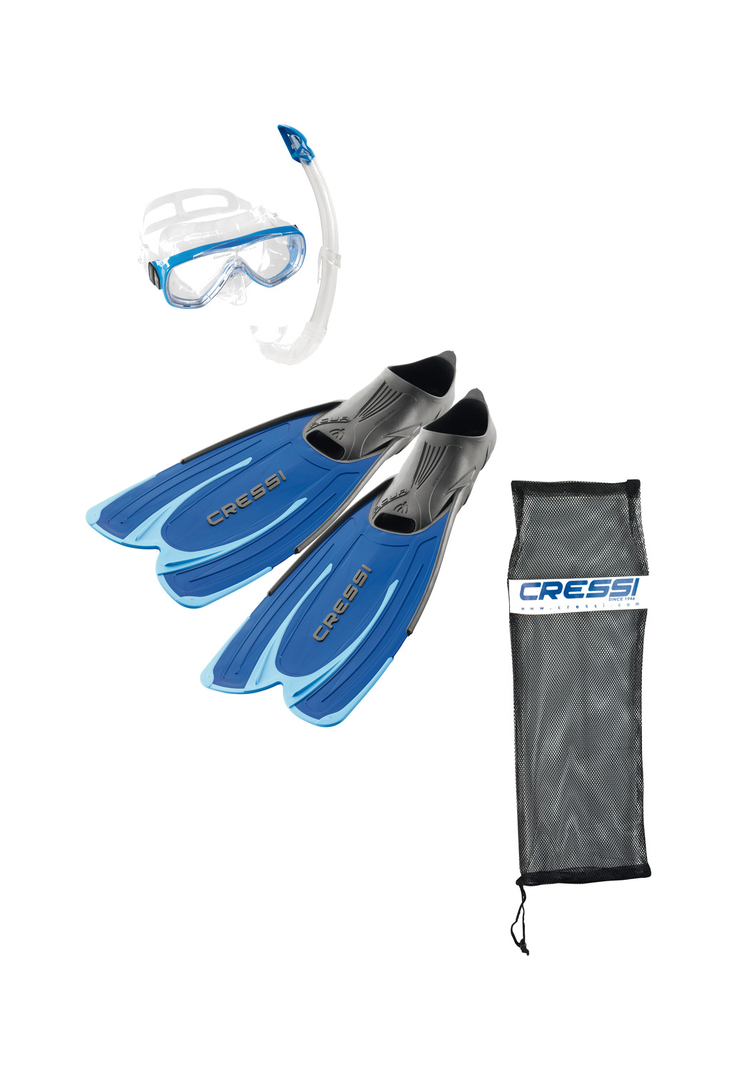 kit máscara + tubo aletas agua